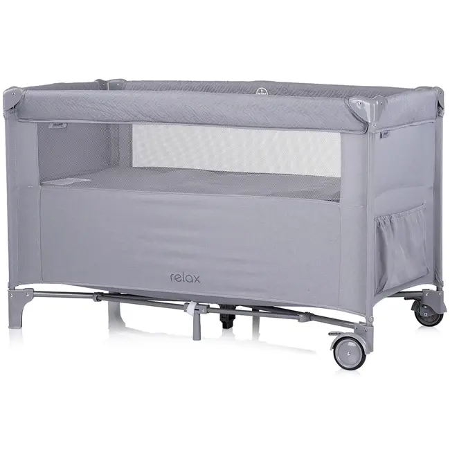 Patut pliabil chipolino relax cloud linen cu laterala culisanta hubkosire252cl