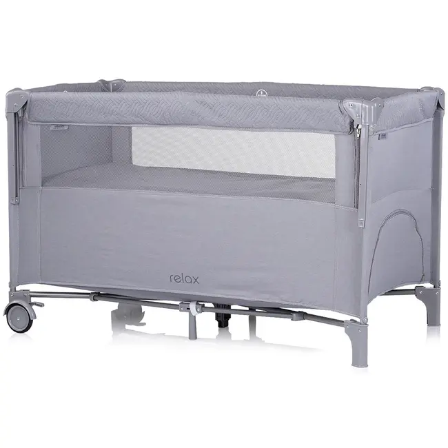 Patut pliabil chipolino relax cloud linen cu laterala culisanta hubkosire252cl