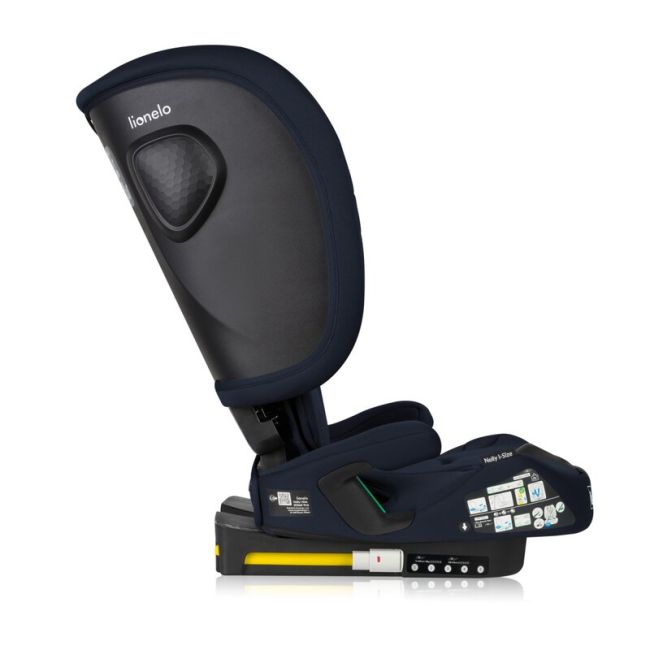 Scaun auto pliabil, Lionelo, Nelly, i-Size, 76- 150 cm, Tetiera reglabila in 15 pozitii, Spatar reglabil in 4 pozitii, Sisteme de fixare Isofix si Top Tether, Sezut lat si confortabil, Conform cu ECE R129, Albastru BYNLO-NELLY_I-SIZE_BLUE_NAVY