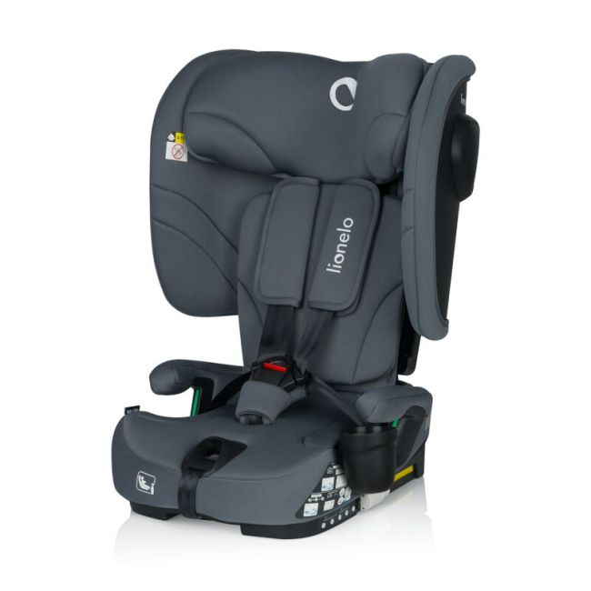 Scaun auto pliabil, Lionelo, Nelly, i-Size, 76- 150 cm, Tetiera reglabila in 15 pozitii, Spatar reglabil in 4 pozitii, Sisteme de fixare Isofix si Top Tether, Sezut lat si confortabil, Conform cu ECE R129, Gri BYNLO-NELLY_I-SIZE_GREY_GRAPHITE