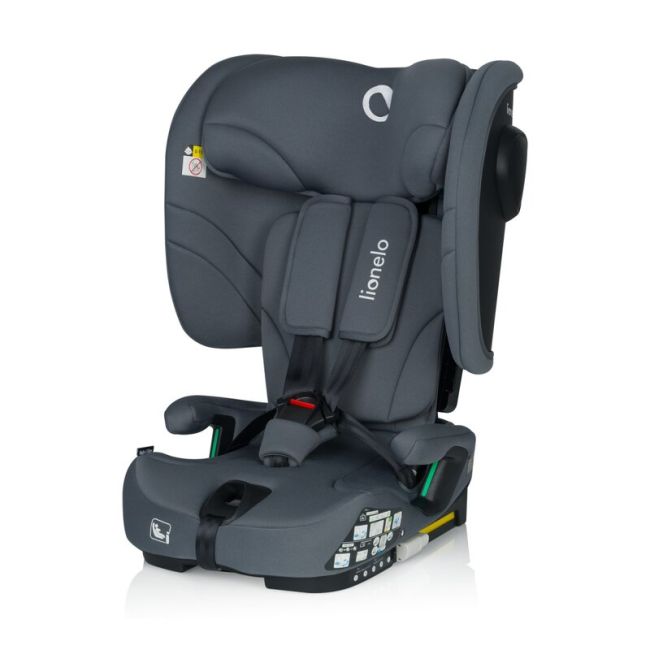 Scaun auto pliabil, Lionelo, Nelly, i-Size, 76- 150 cm, Tetiera reglabila in 15 pozitii, Spatar reglabil in 4 pozitii, Sisteme de fixare Isofix si Top Tether, Sezut lat si confortabil, Conform cu ECE R129, Gri BYNLO-NELLY_I-SIZE_GREY_GRAPHITE