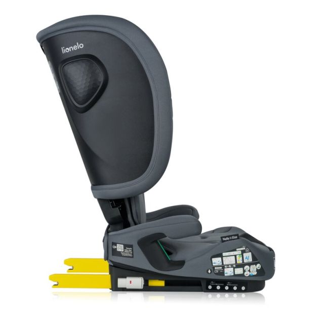 Scaun auto pliabil, Lionelo, Nelly, i-Size, 76- 150 cm, Tetiera reglabila in 15 pozitii, Spatar reglabil in 4 pozitii, Sisteme de fixare Isofix si Top Tether, Sezut lat si confortabil, Conform cu ECE R129, Gri BYNLO-NELLY_I-SIZE_GREY_GRAPHITE