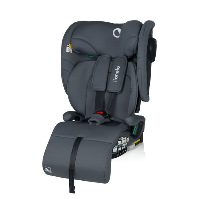 Scaun auto pliabil, Lionelo, Nelly, i-Size, 76- 150 cm, Tetiera reglabila in 15 pozitii, Spatar reglabil in 4 pozitii, Sisteme de fixare Isofix si Top Tether, Sezut lat si confortabil, Conform cu ECE R129, Gri BYNLO-NELLY_I-SIZE_GREY_GRAPHITE