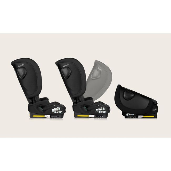 Scaun auto pliabil, Lionelo, Nelly, i-Size, 76- 150 cm, Tetiera reglabila in 15 pozitii, Spatar reglabil in 4 pozitii, Sisteme de fixare Isofix si Top Tether, Sezut lat si confortabil, Conform cu ECE R129, Negru BYNLO-NELLY_I-SIZE_BLACK_CARBON