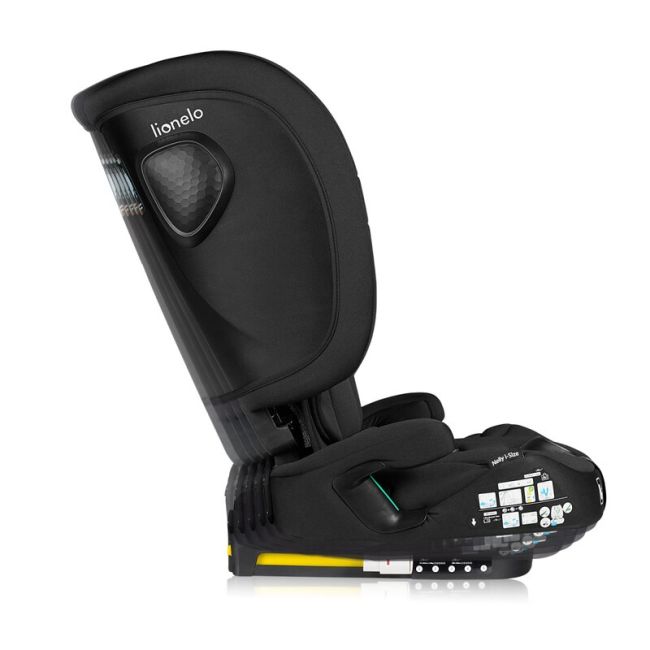 Scaun auto pliabil, Lionelo, Nelly, i-Size, 76- 150 cm, Tetiera reglabila in 15 pozitii, Spatar reglabil in 4 pozitii, Sisteme de fixare Isofix si Top Tether, Sezut lat si confortabil, Conform cu ECE R129, Negru BYNLO-NELLY_I-SIZE_BLACK_CARBON