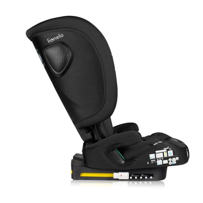 Scaun auto pliabil, Lionelo, Nelly, i-Size, 76- 150 cm, Tetiera reglabila in 15 pozitii, Spatar reglabil in 4 pozitii, Sisteme de fixare Isofix si Top Tether, Sezut lat si confortabil, Conform cu ECE R129, Negru BYNLO-NELLY_I-SIZE_BLACK_CARBON