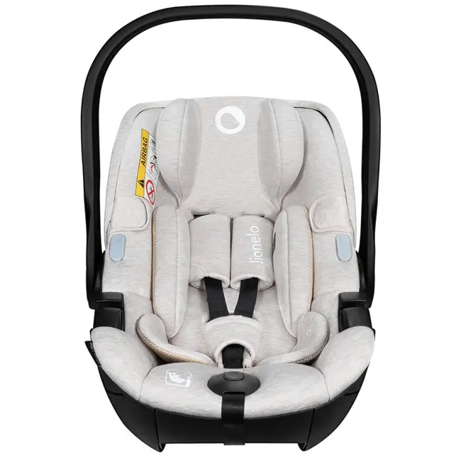 Scoica auto, Lionelo, Moxie, i-Size, 40-87 cm, Tetiera reglabila, intarita cu spuma de memorie, Carcasa ventilata, Din bambus, Protectie avansata, Conform cu R129, Bej BYNLO-MOXIE_I-SIZE_BEIGE_SAND