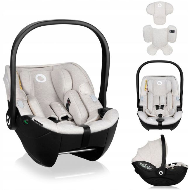 Scoica auto, Lionelo, Moxie, i-Size, 40-87 cm, Tetiera reglabila, intarita cu spuma de memorie, Carcasa ventilata, Din bambus, Protectie avansata, Conform cu R129, Bej BYNLO-MOXIE_I-SIZE_BEIGE_SAND