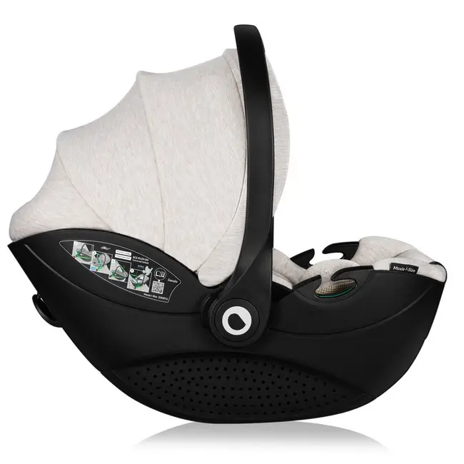 Scoica auto, Lionelo, Moxie, i-Size, 40-87 cm, Tetiera reglabila, intarita cu spuma de memorie, Carcasa ventilata, Din bambus, Protectie avansata, Conform cu R129, Bej BYNLO-MOXIE_I-SIZE_BEIGE_SAND