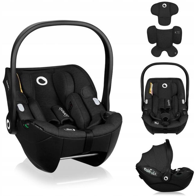 Scoica auto, Lionelo, Moxie, i-Size, 40-87 cm, Tetiera reglabila, intarita cu spuma de memorie, Carcasa ventilata, Din bambus, Protectie avansata, Conform cu R129, Negru BYNLO-MOXIE_I-SIZE_BLACK_CARBON