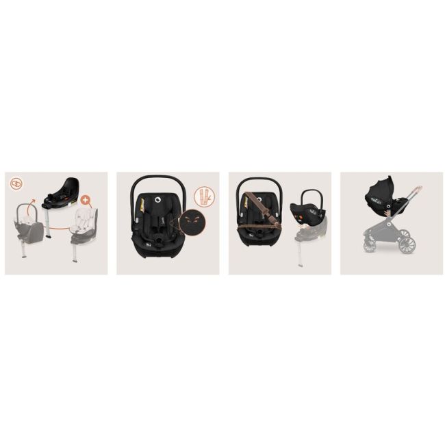 Scoica auto, Lionelo, Moxie, i-Size, 40-87 cm, Tetiera reglabila, intarita cu spuma de memorie, Carcasa ventilata, Din bambus, Protectie avansata, Conform cu R129, Negru BYNLO-MOXIE_I-SIZE_BLACK_CARBON