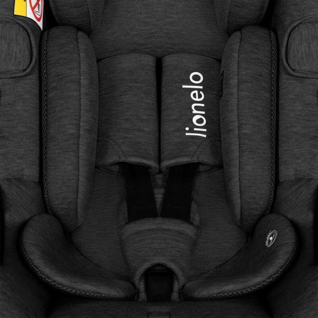 Scoica auto, Lionelo, Moxie, i-Size, 40-87 cm, Tetiera reglabila, intarita cu spuma de memorie, Carcasa ventilata, Din bambus, Protectie avansata, Conform cu R129, Negru BYNLO-MOXIE_I-SIZE_BLACK_CARBON