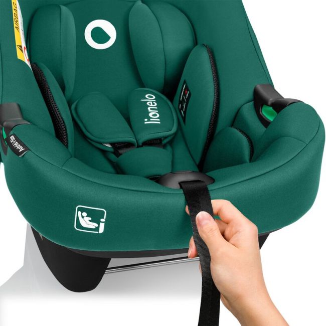 Scoica auto, Lionelo, i-Size Astrid, Include baza Isofix, 0-13 Kg, 40-87 cm, Cu maner si capotina reglabile, Cu protectie laterala avansata, Salteluta confortabila, Testat ADAC, Conform cu R129, Verde BYNLO-ASTRID_I-SIZE_GREEN+BASE_BLACK