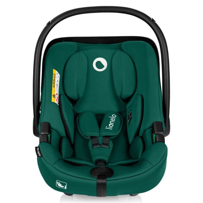 Scoica auto, Lionelo, i-Size Astrid, Include baza Isofix, 0-13 Kg, 40-87 cm, Cu maner si capotina reglabile, Cu protectie laterala avansata, Salteluta confortabila, Testat ADAC, Conform cu R129, Verde BYNLO-ASTRID_I-SIZE_GREEN+BASE_BLACK