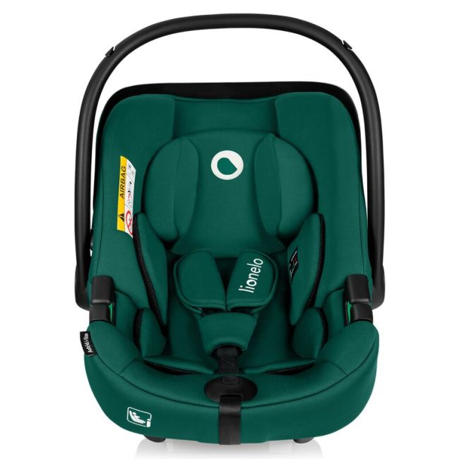 Scoica auto, Lionelo, i-Size Astrid, Include baza Isofix, 0-13 Kg, 40-87 cm, Cu maner si capotina reglabile, Cu protectie laterala avansata, Salteluta confortabila, Testat ADAC, Conform cu R129, Verde BYNLO-ASTRID_I-SIZE_GREEN+BASE_BLACK