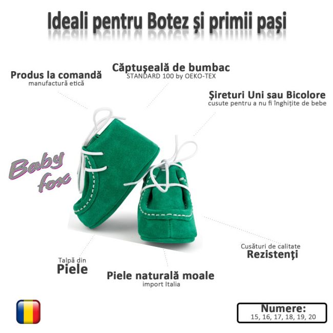 Botosei Mocasini (Marime: 18, Culoare nappa: Ivory)