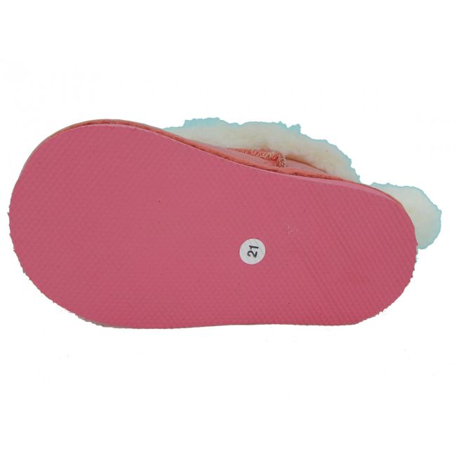 Cizmulite piele, Erika, imblanite, pentru fete (Marime: 17, Culoare nappa: Roz, Decor: Pon-Pon)