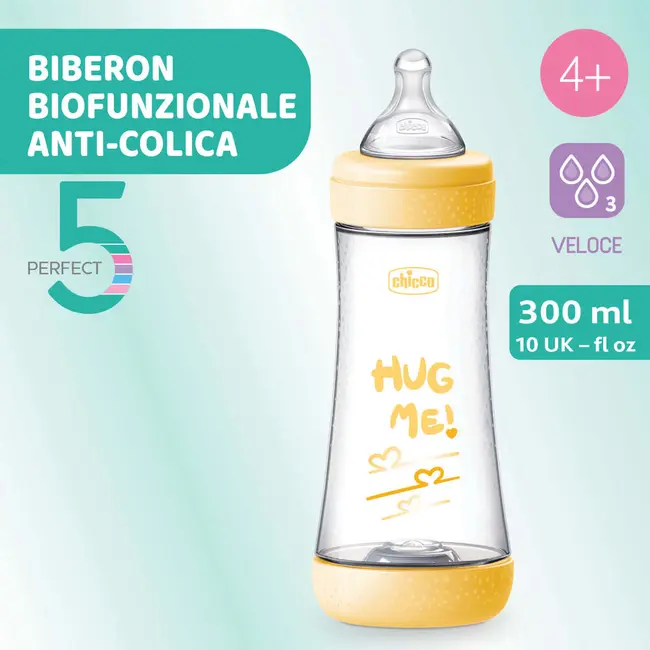 Biberon Chicco Perfect5 PP, tetina s., flux rapid, 300ml, 4luni+ CHC2023531-7