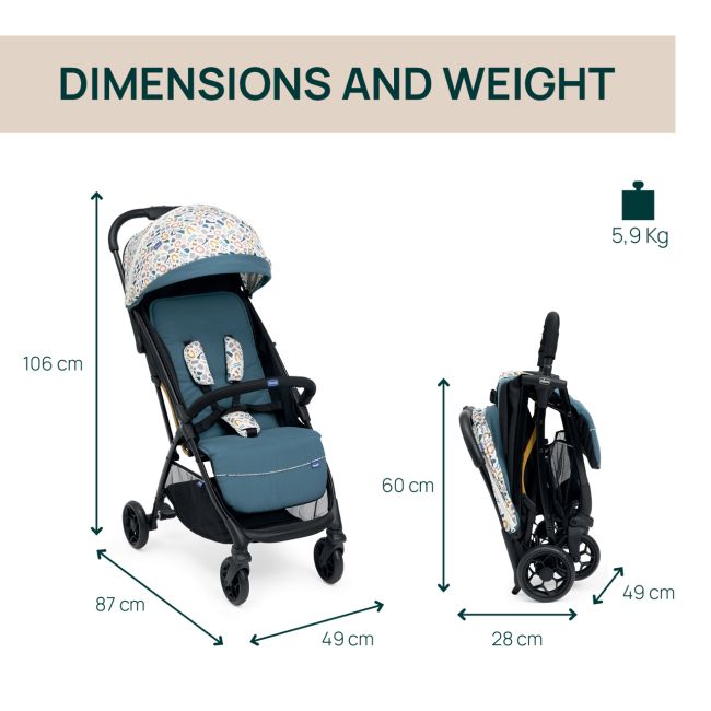 Carucior sport Chicco Glee, JoyfulTeal (Albastru), 0luni+ CHC8706878-8