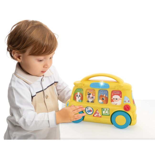 Jucarie bilingva interactiva Chicco autobuzul scolar, italiana-engleza, 9-36luni CHC1129700-1
