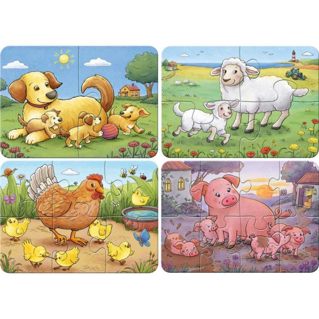 Ravensburger - Primul meu puzzle familii de animale de la ferma 2 4 6 8 piese ARTRVSPC04041