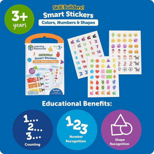 Set activitati educative cu abtibilduri - culori, numere si forme