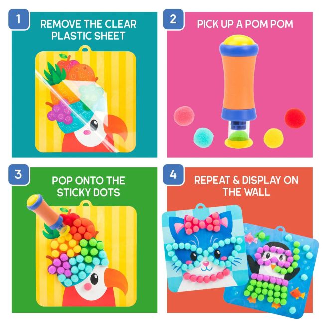 Set creativ cu pompoane - imbraca animalutele
