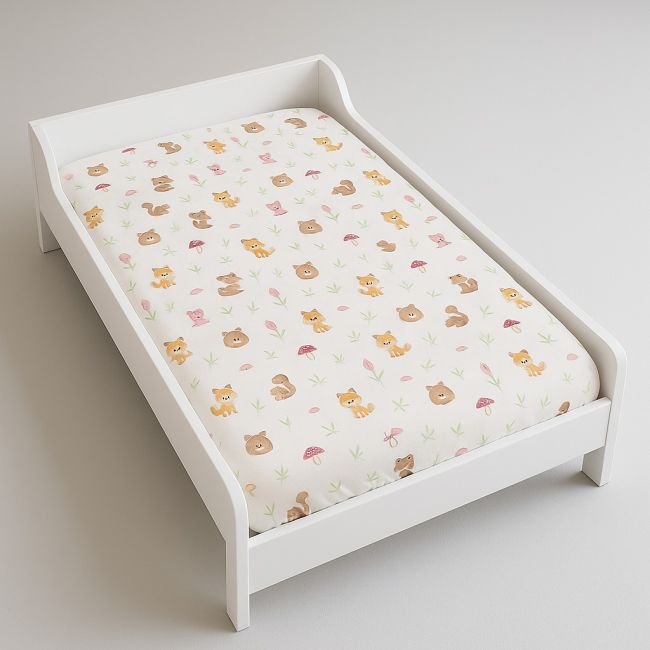 Lenjerie in 3 piese Forest pentru pat copii 2-6 ani compatibila cu saltea 130x60cm