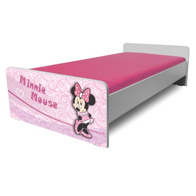 Pat fete Economic Minnie 2-8 ani include saltea SafeNest 140x70x6 cm cu lana PC-P-MK-ECO-MIN-70