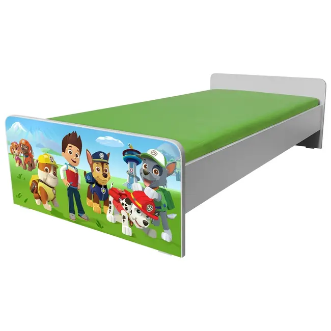 Pat Copii Economic Patrula Catelusilor 2-8 Ani Cu Saltea Si Paravan Incluse - Pc-p-mk-eco-paw-70-prv