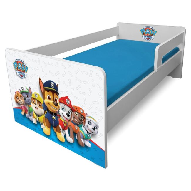 Pat Copii Paw Patrol Blue P1l 2-8 Ani Cu Paravane Detasabile/interschimbabile + Saltea Basic + Husa Impermeabila - Pc-p-bas-paw-bl-p1l-70-h