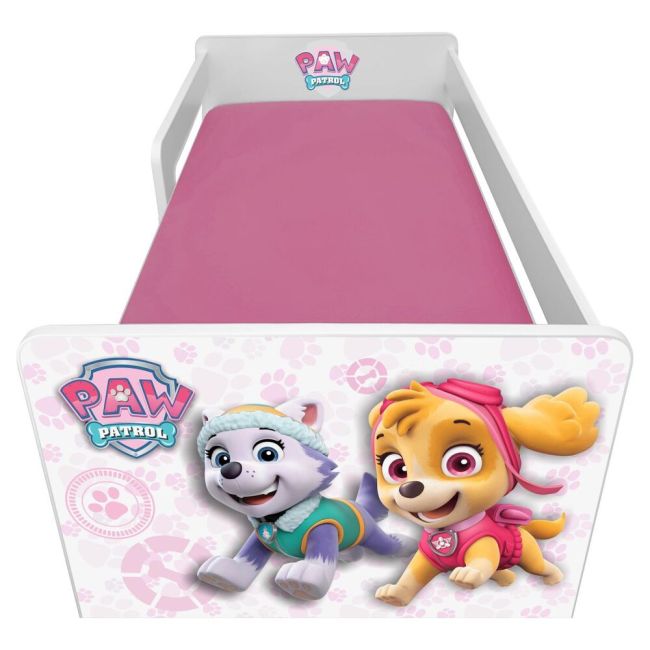 Pat pentru fete 2-8 Ani Paw Patrol P1L Pink + Saltea SmartNest 140x70x12 Pc-p-lux-paw-pink-p1l-70