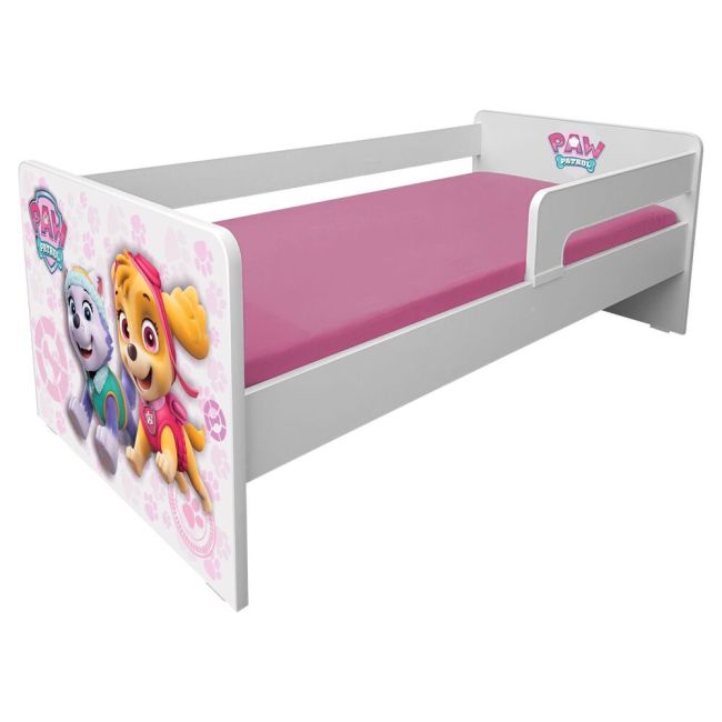 Pat pentru fete 2-8 Ani Paw Patrol P1L Pink + Saltea SmartNest 140x70x12 Pc-p-lux-paw-pink-p1l-70