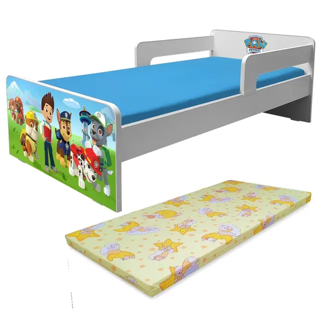 Pat  2-12 Ani Baieti Paw Patrol P2L Cu Paravane Detasabile + Saltea Light Pc-p-p2l-bas-paw-80