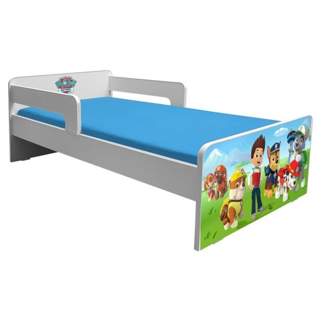Pat Copii Paw Patrol P2l 2-8 Ani Cu Paravane Detasabile + Saltea Basic + Lampa Veghe - Pc-p-p2l-paw-bas-lmk-70