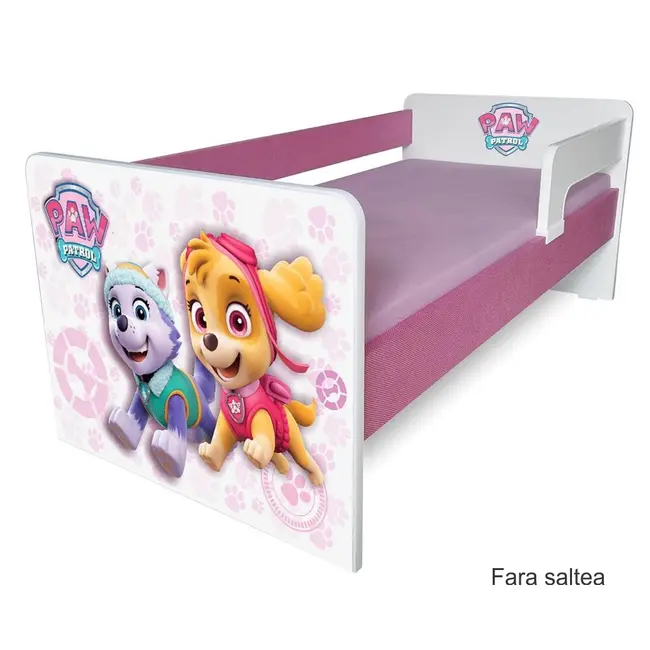 Pat Copii Paw Patrol Pink P1l 2-6 Ani - Tapitat,cu Paravane Detasabile/interschimbabile - Pc-p-paw-pink-p1l-60-tap