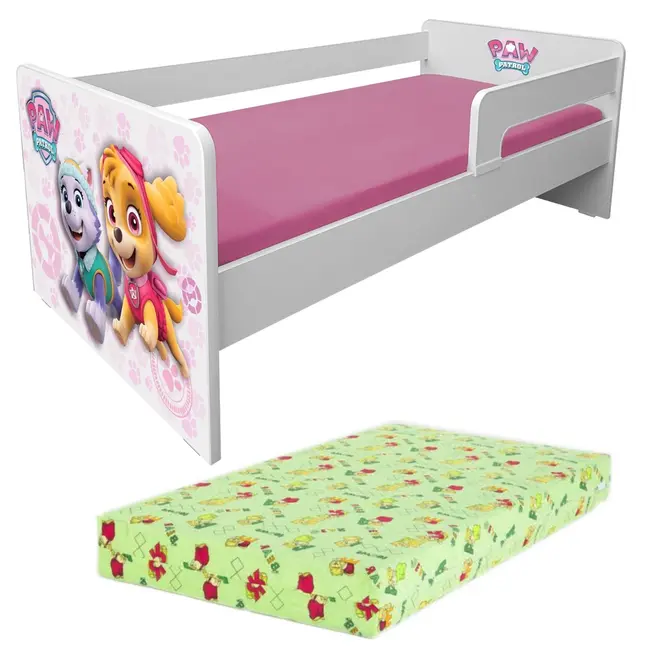 Patut fetite 2-6 Ani Paw Patrol Pink P1L + Saltea SmartNest Pc-p-lux-paw-pink-p1l-60