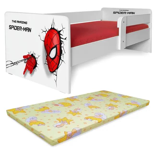Patut baieti 2-6 Ani Spiderman P1 Cu Saltea Light Pc-p-bas-spdm-p1-60