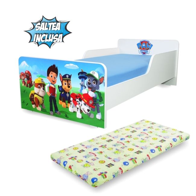 Pat Copii Start Paw Patrol 2-8 Ani Cu Saltea Inclusa - Pc-p-mok-paw-70