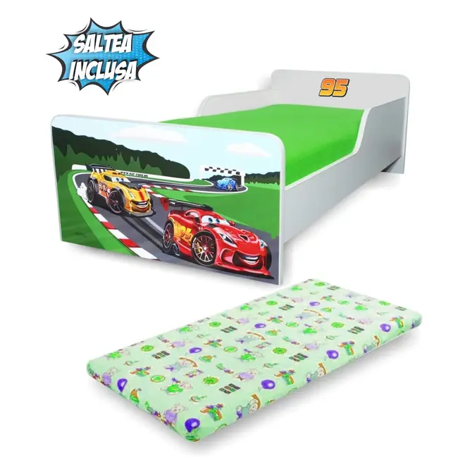 Pat Start Racing Fulger 95 baiet 2-8 ani, cu saltea 140 x 70 cu lana  PC-P-MOK-RAC-70