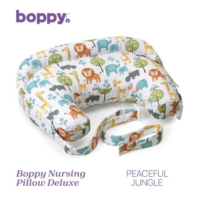 Perna alaptare Chicco Boppy Deluxe, Peaceful Jungle, 0luni+ CHC7991243-8