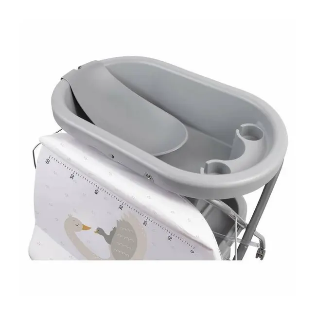 Cadita de baie, FreeON, Swan, Cu hamac pentru nou nascut si masa de infasat, Cu roti, Cu suport metalic, Conform cu standardul european de securitate EN 12221-1:2008+A1:2013, EN 17072:2018 BYN85789