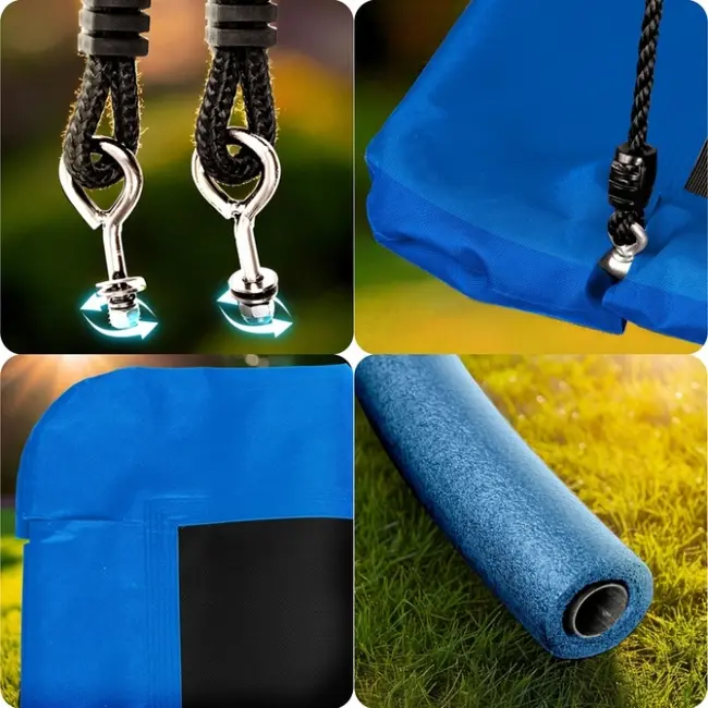 Leagan tip cuib pentru copii, dreptunghiular xxl, 110 x 70 cm, 150 kg, neo-sport 110500, albastru edeedi110500