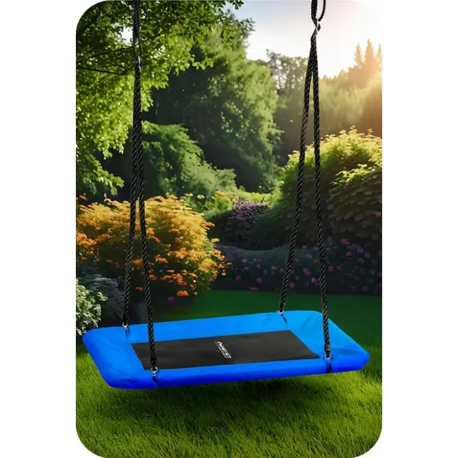 Leagan tip cuib pentru copii, dreptunghiular xxl, 110 x 70 cm, 150 kg, neo-sport 110500, albastru edeedi110500