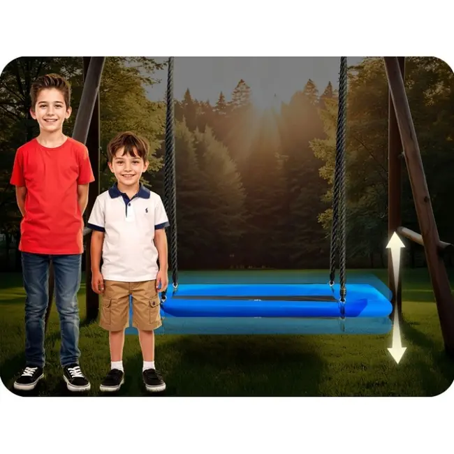 Leagan tip cuib pentru copii, dreptunghiular xxl, 110 x 70 cm, 150 kg, neo-sport 110500, albastru edeedi110500