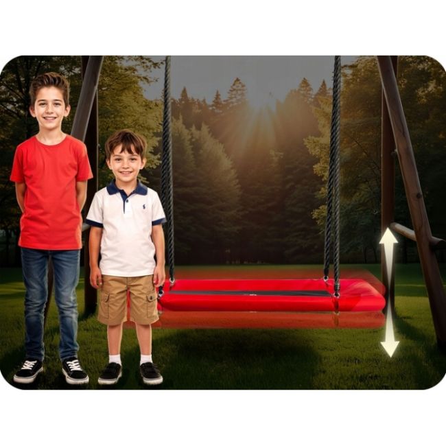 Leagan tip cuib pentru copii, dreptunghiular xxl, 110 x 70 cm, 150 kg, neo-sport 110501, rosu edeedi110501