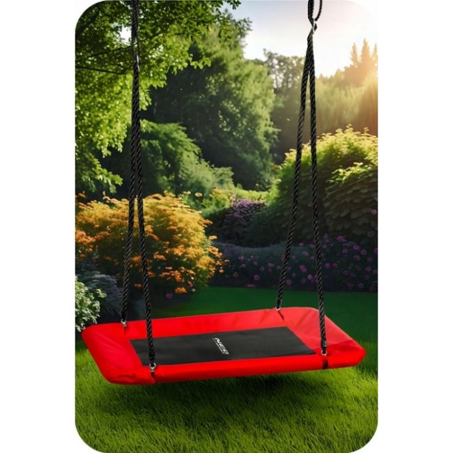Leagan tip cuib pentru copii, dreptunghiular xxl, 110 x 70 cm, 150 kg, neo-sport 110501, rosu edeedi110501