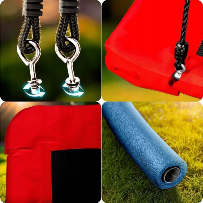Leagan tip cuib pentru copii, dreptunghiular xxl, 110 x 70 cm, 150 kg, neo-sport 110501, rosu edeedi110501