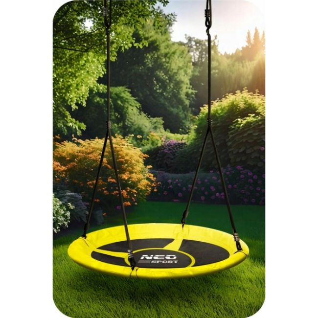 Leagan tip cuib pentru copii xxl, 100 cm, 150 kg, neo-sport 1083, galben edeedi1083