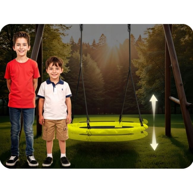 Leagan tip cuib pentru copii xxl, 100 cm, 150 kg, neo-sport 1083, galben edeedi1083